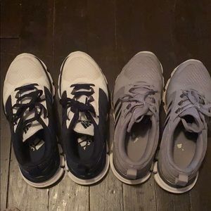 2 pairs of adidas tennis shoes